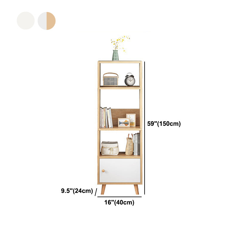 Scandinavian Manufactured Wood Standard Bookshelf Vertical Open Bookshelf with Door Clearhalo 'Bookcases' 'furn' 'furn_bookcases' 'Furniture' 'furniture_bookcases' 'kitchen' 'kitchen_bookcases' 'Living Room Furniture' 'Office Furniture' 4826635
