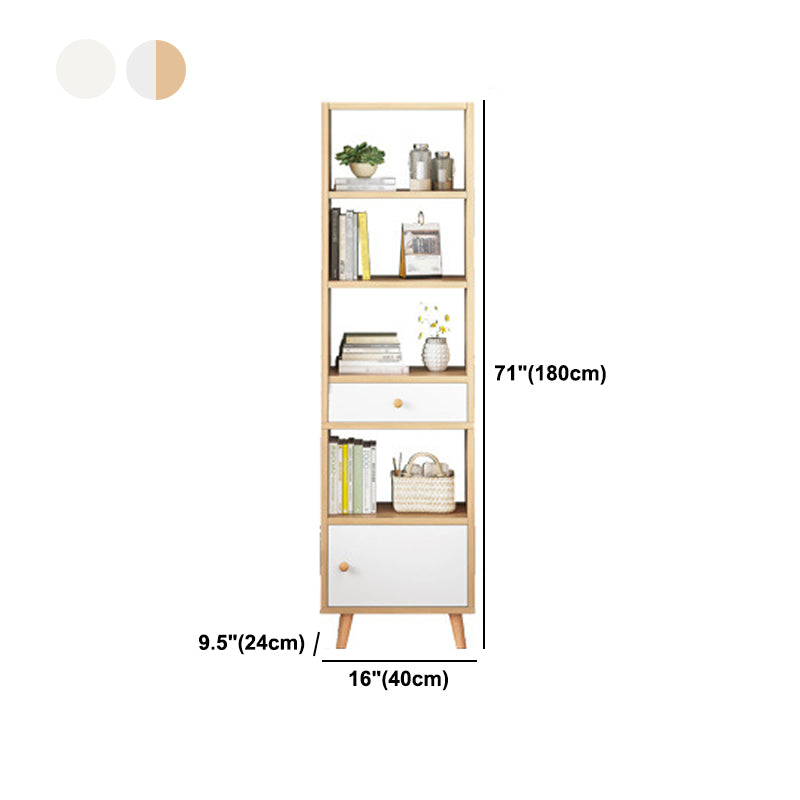Scandinavian Manufactured Wood Standard Bookshelf Vertical Open Bookshelf with Door Clearhalo 'Bookcases' 'furn' 'furn_bookcases' 'Furniture' 'furniture_bookcases' 'kitchen' 'kitchen_bookcases' 'Living Room Furniture' 'Office Furniture' 4826636