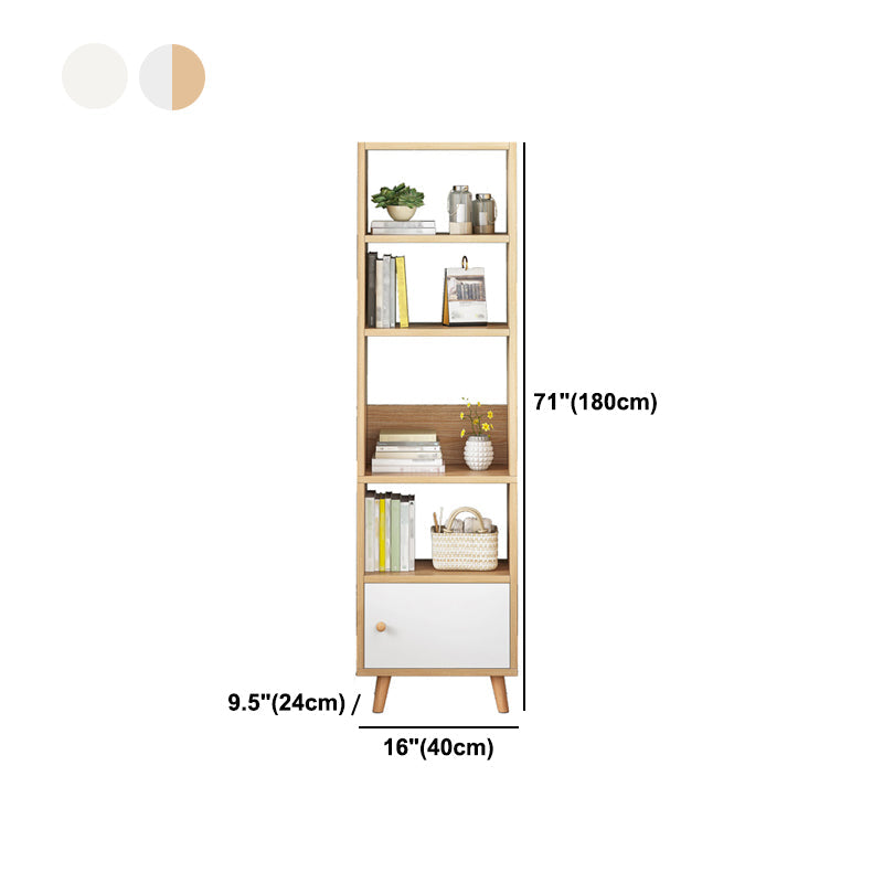 Scandinavian Manufactured Wood Standard Bookshelf Vertical Open Bookshelf with Door Clearhalo 'Bookcases' 'furn' 'furn_bookcases' 'Furniture' 'furniture_bookcases' 'kitchen' 'kitchen_bookcases' 'Living Room Furniture' 'Office Furniture' 4826637