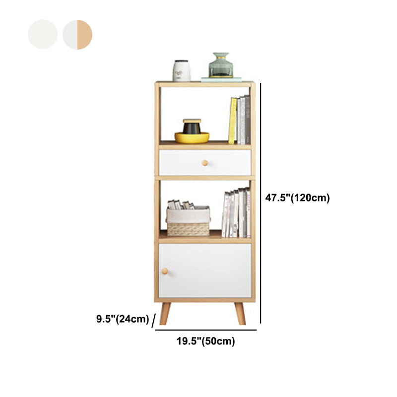 Scandinavian Manufactured Wood Standard Bookshelf Vertical Open Bookshelf with Door Clearhalo 'Bookcases' 'furn' 'furn_bookcases' 'Furniture' 'furniture_bookcases' 'kitchen' 'kitchen_bookcases' 'Living Room Furniture' 'Office Furniture' 4826638
