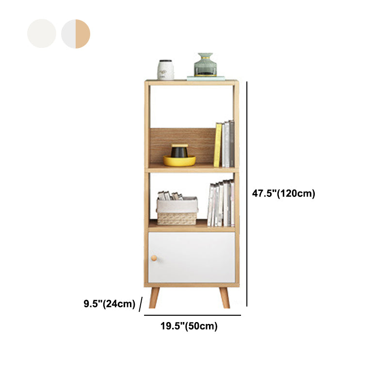 Scandinavian Manufactured Wood Standard Bookshelf Vertical Open Bookshelf with Door Clearhalo 'Bookcases' 'furn' 'furn_bookcases' 'Furniture' 'furniture_bookcases' 'kitchen' 'kitchen_bookcases' 'Living Room Furniture' 'Office Furniture' 4826639