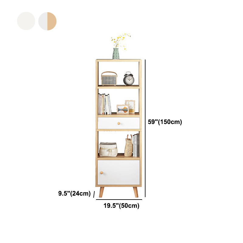 Scandinavian Manufactured Wood Standard Bookshelf Vertical Open Bookshelf with Door Clearhalo 'Bookcases' 'furn' 'furn_bookcases' 'Furniture' 'furniture_bookcases' 'kitchen' 'kitchen_bookcases' 'Living Room Furniture' 'Office Furniture' 4826640