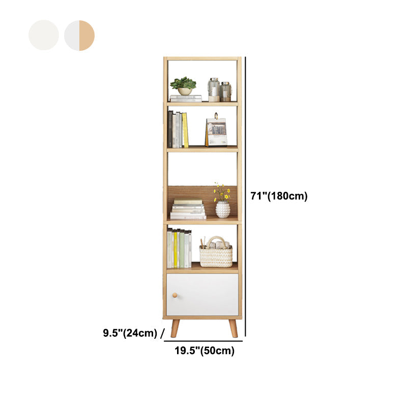 Scandinavian Manufactured Wood Standard Bookshelf Vertical Open Bookshelf with Door Clearhalo 'Bookcases' 'furn' 'furn_bookcases' 'Furniture' 'furniture_bookcases' 'kitchen' 'kitchen_bookcases' 'Living Room Furniture' 'Office Furniture' 4826642