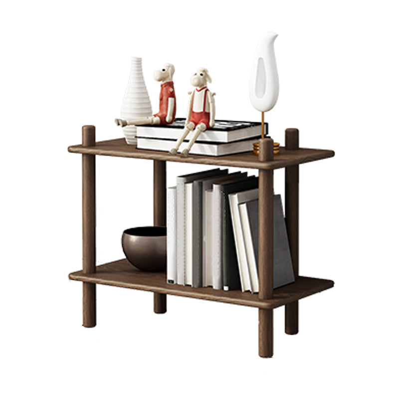 Rubber Wood Etagere Bookshelf Contemporary Open Bookshelf for Home 23.6"L x 11.8"W x 19.7"H Walnut Clearhalo 'Bookcases' 'furn' 'furn_bookcases' 'Furniture' 'furniture_bookcases' 'kitchen' 'kitchen_bookcases' 'Living Room Furniture' 'Office Furniture' 4826664