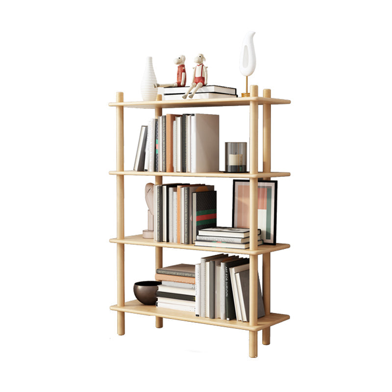 Rubber Wood Etagere Bookshelf Contemporary Open Bookshelf for Home 31.5"L x 11.8"W x 44.5"H Natural Clearhalo 'Bookcases' 'furn' 'furn_bookcases' 'Furniture' 'furniture_bookcases' 'kitchen' 'kitchen_bookcases' 'Living Room Furniture' 'Office Furniture' 4826665