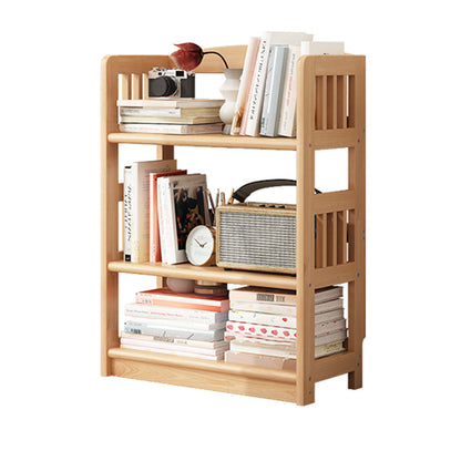 Wood Vertical Bookcase Contemporary Open Back Bookcase for Home Office 23.6"L x 11"W x 31.5"H Natural Clearhalo 'Bookcases' 'furn' 'furn_bookcases' 'Furniture' 'furniture_bookcases' 'kitchen' 'kitchen_bookcases' 'Living Room Furniture' 'Office Furniture' 4826684