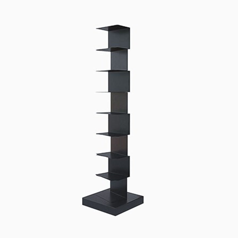 Modern Style Bookshelf Stainless Steel Shelf Bookcase for Home 13.8"L x 13.8"W x 56.7"H Black Clearhalo 'Bookcases' 'furn' 'furn_bookcases' 'Furniture' 'furniture_bookcases' 'kitchen' 'kitchen_bookcases' 'Living Room Furniture' 'Office Furniture' 4826698