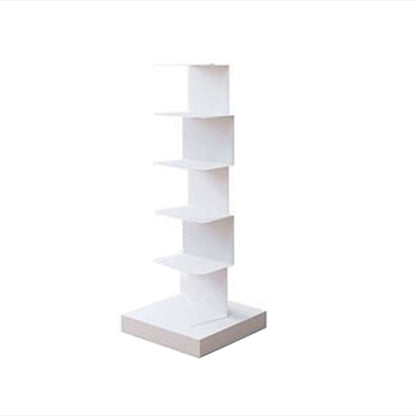 Modern Style Bookshelf Stainless Steel Shelf Bookcase for Home 13.8"L x 13.8"W x 36.2"H White Clearhalo 'Bookcases' 'furn' 'furn_bookcases' 'Furniture' 'furniture_bookcases' 'kitchen' 'kitchen_bookcases' 'Living Room Furniture' 'Office Furniture' 4826704