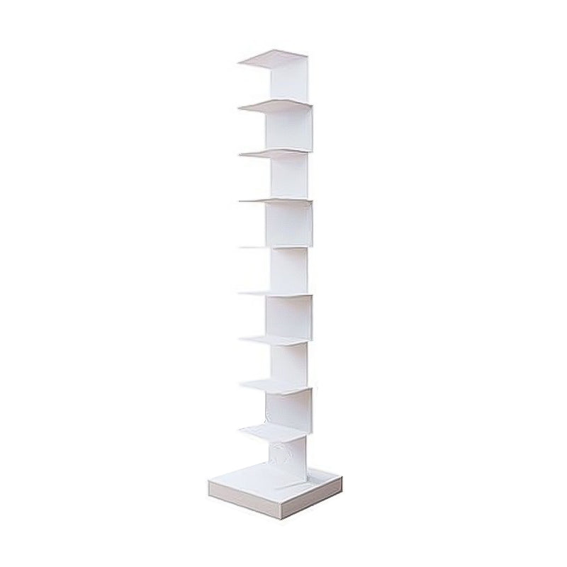 Modern Style Bookshelf Stainless Steel Shelf Bookcase for Home 13.8"L x 13.8"W x 63.4"H White Clearhalo 'Bookcases' 'furn' 'furn_bookcases' 'Furniture' 'furniture_bookcases' 'kitchen' 'kitchen_bookcases' 'Living Room Furniture' 'Office Furniture' 4826712