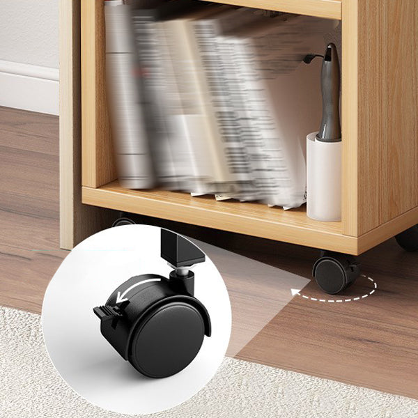 Contemporary Style Bookcase with Casters Bookshelf for Office and Dormitory Clearhalo 'Bookcases' 'furn' 'furn_bookcases' 'Furniture' 'furniture_bookcases' 'kitchen' 'kitchen_bookcases' 'Living Room Furniture' 'Office Furniture' 4826740