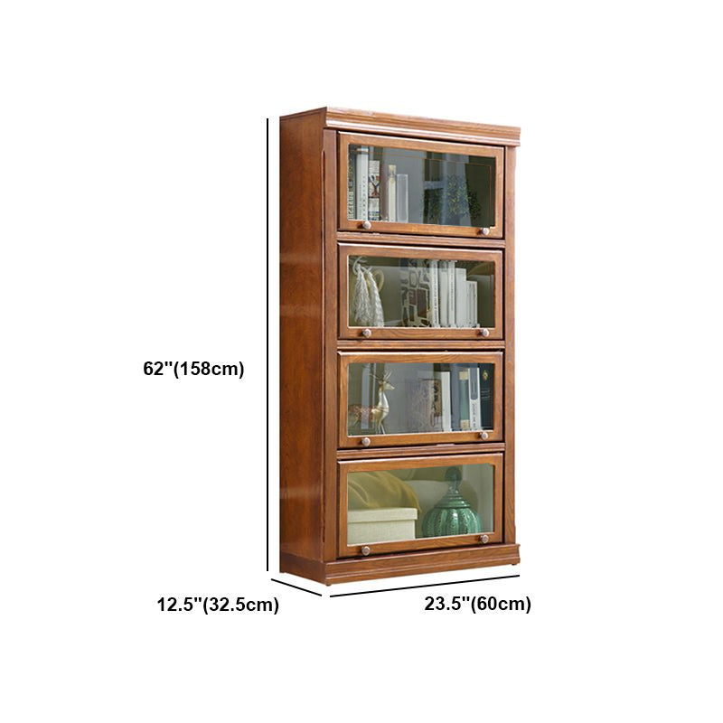 Wooden Barrister Bookcase Contemporary Closed Back Bookcase with Doors for Home Office Clearhalo 'Bookcases' 'furn' 'furn_bookcases' 'Furniture' 'furniture_bookcases' 'kitchen' 'kitchen_bookcases' 'Living Room Furniture' 'Office Furniture' 4826757