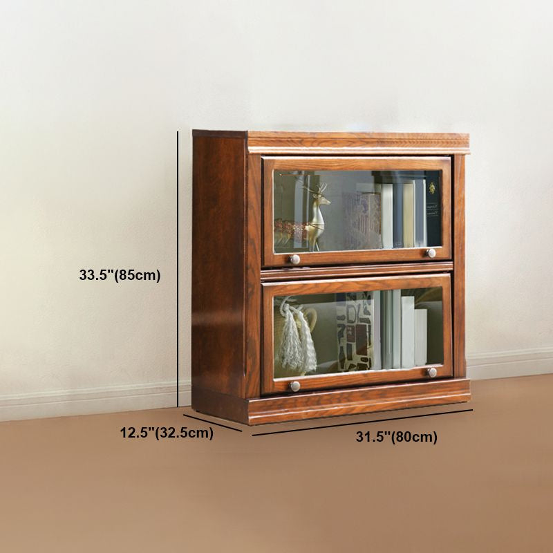 Wooden Barrister Bookcase Contemporary Closed Back Bookcase with Doors for Home Office Clearhalo 'Bookcases' 'furn' 'furn_bookcases' 'Furniture' 'furniture_bookcases' 'kitchen' 'kitchen_bookcases' 'Living Room Furniture' 'Office Furniture' 4826761