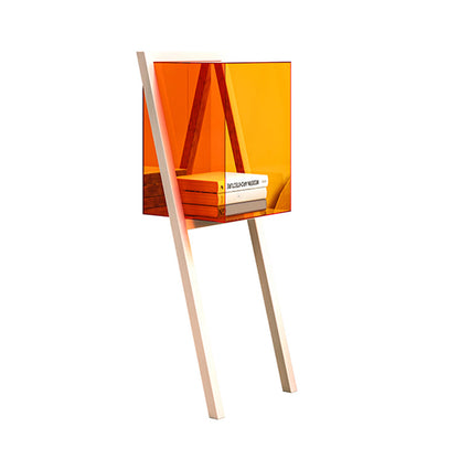 Contemporary Geometric Bookshelf Acrylic Bookshelf,11.8"L x 9.4"W x 35.4"H Orange Clearhalo 'Bookcases' 'furn' 'furn_bookcases' 'Furniture' 'furniture_bookcases' 'kitchen' 'kitchen_bookcases' 'Living Room Furniture' 'Office Furniture' 4826771