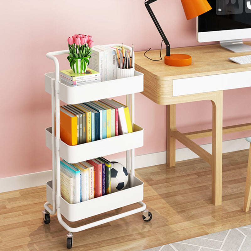 2/3/4-Shelf Modern Etagere Bookshelf with Steel Frame Plastic Bookshelf Clearhalo 'Bookcases' 'furn' 'furn_bookcases' 'Furniture' 'furniture_bookcases' 'kitchen' 'kitchen_bookcases' 'Living Room Furniture' 'Office Furniture' 4826780