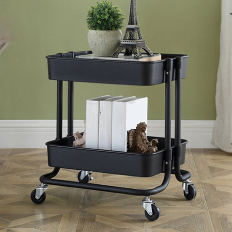 2/3/4-Shelf Modern Etagere Bookshelf with Steel Frame Plastic Bookshelf 16.9"L x 14.2"W x 18.5"H Black Clearhalo 'Bookcases' 'furn' 'furn_bookcases' 'Furniture' 'furniture_bookcases' 'kitchen' 'kitchen_bookcases' 'Living Room Furniture' 'Office Furniture' 4826781