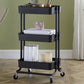 2/3/4-Shelf Modern Etagere Bookshelf with Steel Frame Plastic Bookshelf 16.9"L x 14.2"W x 29.9"H Black Clearhalo 'Bookcases' 'furn' 'furn_bookcases' 'Furniture' 'furniture_bookcases' 'kitchen' 'kitchen_bookcases' 'Living Room Furniture' 'Office Furniture' 4826784