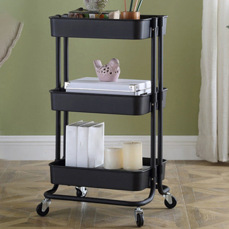 2/3/4-Shelf Modern Etagere Bookshelf with Steel Frame Plastic Bookshelf 16.9"L x 14.2"W x 29.9"H Black Clearhalo 'Bookcases' 'furn' 'furn_bookcases' 'Furniture' 'furniture_bookcases' 'kitchen' 'kitchen_bookcases' 'Living Room Furniture' 'Office Furniture' 4826784