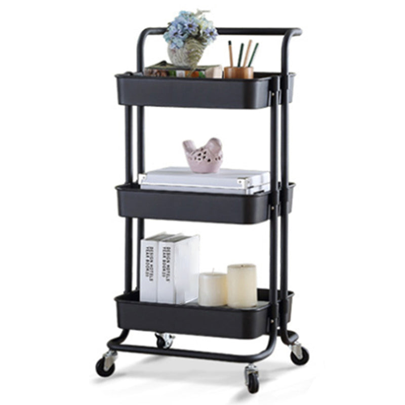 2/3/4-Shelf Modern Etagere Bookshelf with Steel Frame Plastic Bookshelf 16.9"L x 14.2"W x 34.3"H Black Clearhalo 'Bookcases' 'furn' 'furn_bookcases' 'Furniture' 'furniture_bookcases' 'kitchen' 'kitchen_bookcases' 'Living Room Furniture' 'Office Furniture' 4826786