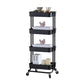 2/3/4-Shelf Modern Etagere Bookshelf with Steel Frame Plastic Bookshelf 16.9"L x 14.2"W x 40.9"H Black Clearhalo 'Bookcases' 'furn' 'furn_bookcases' 'Furniture' 'furniture_bookcases' 'kitchen' 'kitchen_bookcases' 'Living Room Furniture' 'Office Furniture' 4826788