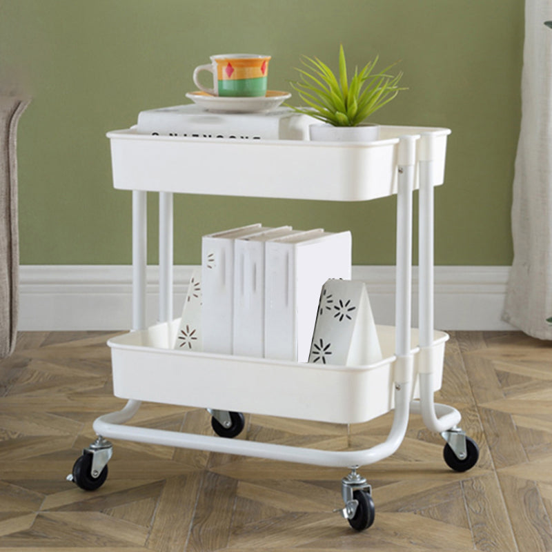 2/3/4-Shelf Modern Etagere Bookshelf with Steel Frame Plastic Bookshelf 16.9"L x 14.2"W x 18.5"H White Clearhalo 'Bookcases' 'furn' 'furn_bookcases' 'Furniture' 'furniture_bookcases' 'kitchen' 'kitchen_bookcases' 'Living Room Furniture' 'Office Furniture' 4826793