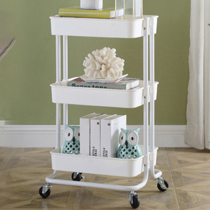 2/3/4-Shelf Modern Etagere Bookshelf with Steel Frame Plastic Bookshelf 16.9"L x 14.2"W x 29.9"H White Clearhalo 'Bookcases' 'furn' 'furn_bookcases' 'Furniture' 'furniture_bookcases' 'kitchen' 'kitchen_bookcases' 'Living Room Furniture' 'Office Furniture' 4826797