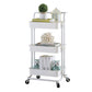 2/3/4-Shelf Modern Etagere Bookshelf with Steel Frame Plastic Bookshelf 16.9"L x 14.2"W x 34.3"H White Clearhalo 'Bookcases' 'furn' 'furn_bookcases' 'Furniture' 'furniture_bookcases' 'kitchen' 'kitchen_bookcases' 'Living Room Furniture' 'Office Furniture' 4826799