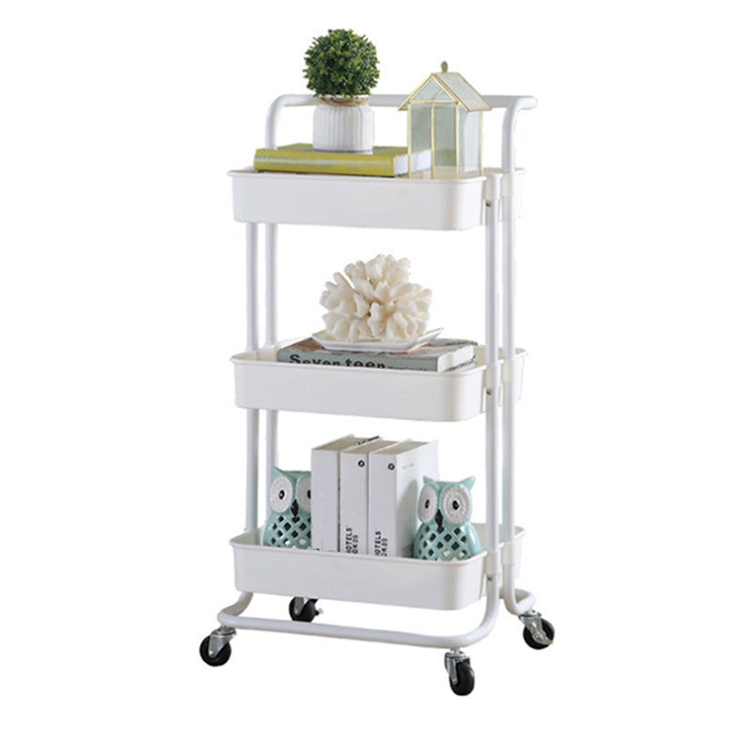 2/3/4-Shelf Modern Etagere Bookshelf with Steel Frame Plastic Bookshelf 16.9"L x 14.2"W x 34.3"H White Clearhalo 'Bookcases' 'furn' 'furn_bookcases' 'Furniture' 'furniture_bookcases' 'kitchen' 'kitchen_bookcases' 'Living Room Furniture' 'Office Furniture' 4826799