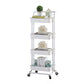2/3/4-Shelf Modern Etagere Bookshelf with Steel Frame Plastic Bookshelf 16.9"L x 14.2"W x 45.3"H White Clearhalo 'Bookcases' 'furn' 'furn_bookcases' 'Furniture' 'furniture_bookcases' 'kitchen' 'kitchen_bookcases' 'Living Room Furniture' 'Office Furniture' 4826802