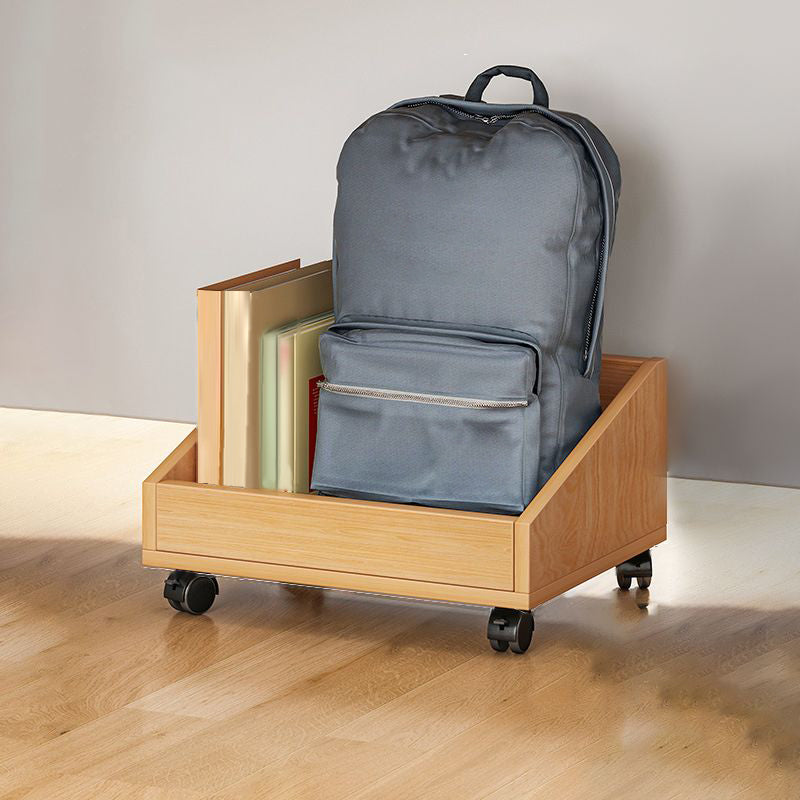 Modern Style Wooden Bookshelf Open Shelf Bookcase with Caster Wheels 15.7"L x 11.8"W x 9.4"H Natural Clearhalo 'Bookcases' 'furn' 'furn_bookcases' 'Furniture' 'furniture_bookcases' 'kitchen' 'kitchen_bookcases' 'Living Room Furniture' 'Office Furniture' 4826813