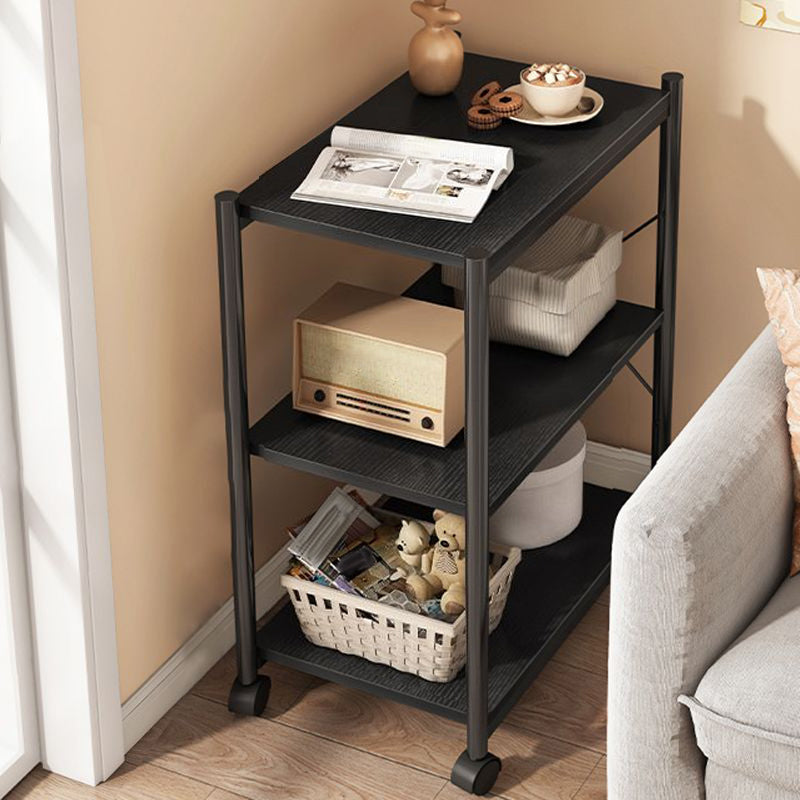 Modern Style Wooden Bookshelf Open Shelf Bookcase with Caster Wheels Black Clearhalo 'Bookcases' 'furn' 'furn_bookcases' 'Furniture' 'furniture_bookcases' 'kitchen' 'kitchen_bookcases' 'Living Room Furniture' 'Office Furniture' 4826825