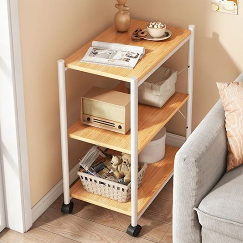 Modern Style Wooden Bookshelf Open Shelf Bookcase with Caster Wheels Natural Clearhalo 'Bookcases' 'furn' 'furn_bookcases' 'Furniture' 'furniture_bookcases' 'kitchen' 'kitchen_bookcases' 'Living Room Furniture' 'Office Furniture' 4826826