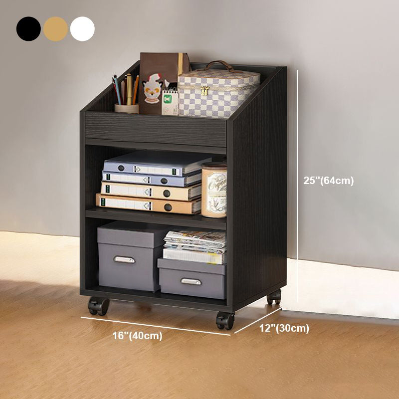 Modern Style Wooden Bookshelf Open Shelf Bookcase with Caster Wheels Clearhalo 'Bookcases' 'furn' 'furn_bookcases' 'Furniture' 'furniture_bookcases' 'kitchen' 'kitchen_bookcases' 'Living Room Furniture' 'Office Furniture' 4826832