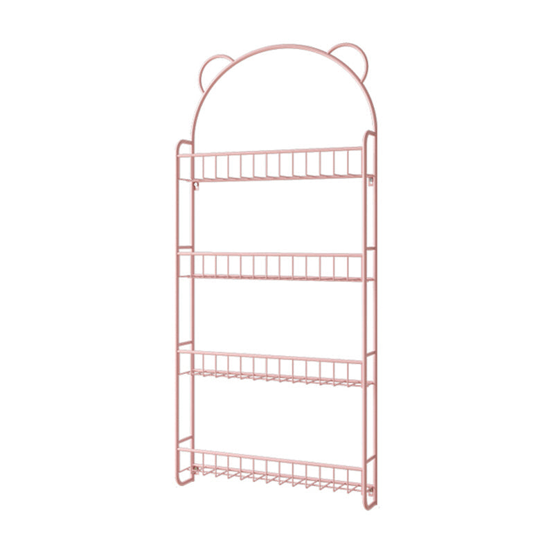 Modern Metal Floating Bookcase Closed Back Wall Mounted Book Shelf 26.4"L x 4.5"W x 59.8"H Pink Clearhalo 'Bookcases' 'furn' 'furn_bookcases' 'Furniture' 'furniture_bookcases' 'kitchen' 'kitchen_bookcases' 'Living Room Furniture' 'Office Furniture' 4826843