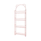 Modern Metal Floating Bookcase Closed Back Wall Mounted Book Shelf 20.5"L x 4.5"W x 56.1"H Pink Clearhalo 'Bookcases' 'furn' 'furn_bookcases' 'Furniture' 'furniture_bookcases' 'kitchen' 'kitchen_bookcases' 'Living Room Furniture' 'Office Furniture' 4826845