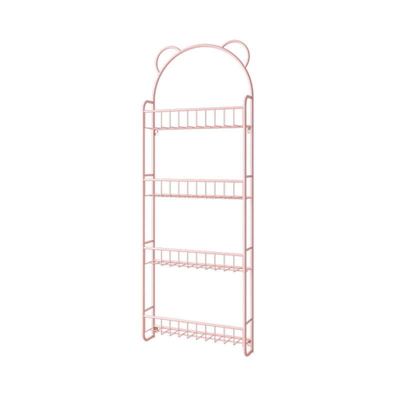 Modern Metal Floating Bookcase Closed Back Wall Mounted Book Shelf 20.5"L x 4.5"W x 56.1"H Pink Clearhalo 'Bookcases' 'furn' 'furn_bookcases' 'Furniture' 'furniture_bookcases' 'kitchen' 'kitchen_bookcases' 'Living Room Furniture' 'Office Furniture' 4826845