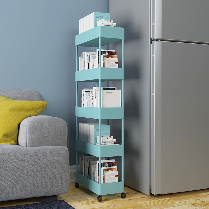 Contemporary Vertical Etagere Bookshelf with Metal Frame Plastic Bookshelf Clearhalo 'Bookcases' 'furn' 'furn_bookcases' 'Furniture' 'furniture_bookcases' 'kitchen' 'kitchen_bookcases' 'Living Room Furniture' 'Office Furniture' 4826858