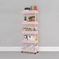 Contemporary Vertical Etagere Bookshelf with Metal Frame Plastic Bookshelf Pink Clearhalo 'Bookcases' 'furn' 'furn_bookcases' 'Furniture' 'furniture_bookcases' 'kitchen' 'kitchen_bookcases' 'Living Room Furniture' 'Office Furniture' 4826859