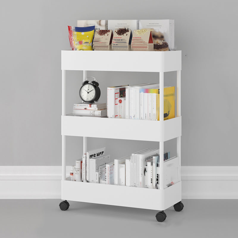 Contemporary Vertical Etagere Bookshelf with Metal Frame Plastic Bookshelf White Clearhalo 'Bookcases' 'furn' 'furn_bookcases' 'Furniture' 'furniture_bookcases' 'kitchen' 'kitchen_bookcases' 'Living Room Furniture' 'Office Furniture' 4826860