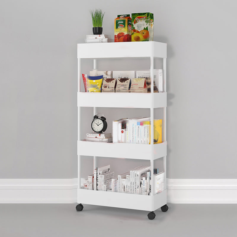Contemporary Vertical Etagere Bookshelf with Metal Frame Plastic Bookshelf White Clearhalo 'Bookcases' 'furn' 'furn_bookcases' 'Furniture' 'furniture_bookcases' 'kitchen' 'kitchen_bookcases' 'Living Room Furniture' 'Office Furniture' 4826862