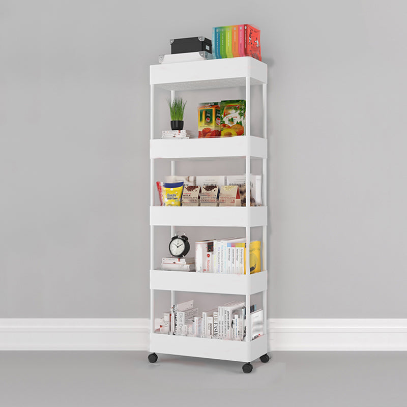 Contemporary Vertical Etagere Bookshelf with Metal Frame Plastic Bookshelf White Clearhalo 'Bookcases' 'furn' 'furn_bookcases' 'Furniture' 'furniture_bookcases' 'kitchen' 'kitchen_bookcases' 'Living Room Furniture' 'Office Furniture' 4826864