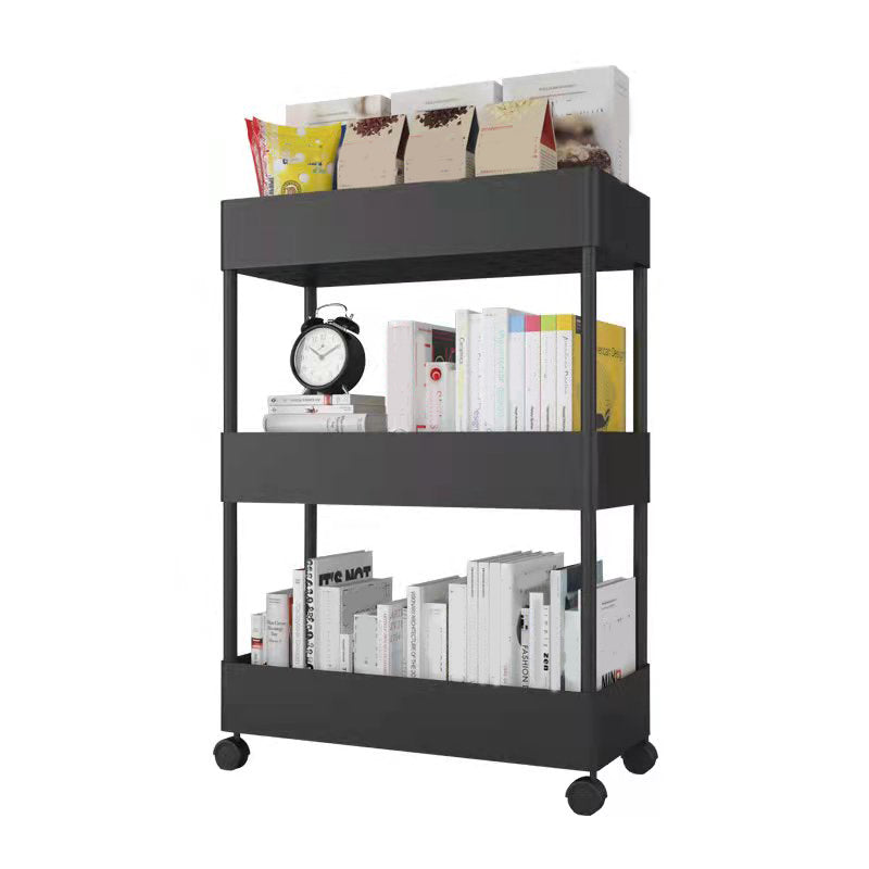 Contemporary Vertical Etagere Bookshelf with Metal Frame Plastic Bookshelf Clearhalo 'Bookcases' 'furn' 'furn_bookcases' 'Furniture' 'furniture_bookcases' 'kitchen' 'kitchen_bookcases' 'Living Room Furniture' 'Office Furniture' 4826866