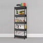 Contemporary Vertical Etagere Bookshelf with Metal Frame Plastic Bookshelf Black Clearhalo 'Bookcases' 'furn' 'furn_bookcases' 'Furniture' 'furniture_bookcases' 'kitchen' 'kitchen_bookcases' 'Living Room Furniture' 'Office Furniture' 4826870