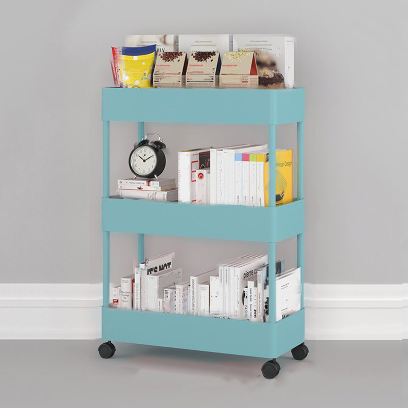 Contemporary Vertical Etagere Bookshelf with Metal Frame Plastic Bookshelf Blue Clearhalo 'Bookcases' 'furn' 'furn_bookcases' 'Furniture' 'furniture_bookcases' 'kitchen' 'kitchen_bookcases' 'Living Room Furniture' 'Office Furniture' 4826872