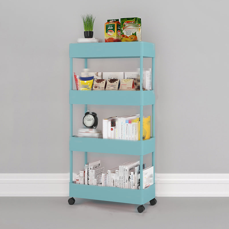 Contemporary Vertical Etagere Bookshelf with Metal Frame Plastic Bookshelf Blue Clearhalo 'Bookcases' 'furn' 'furn_bookcases' 'Furniture' 'furniture_bookcases' 'kitchen' 'kitchen_bookcases' 'Living Room Furniture' 'Office Furniture' 4826875