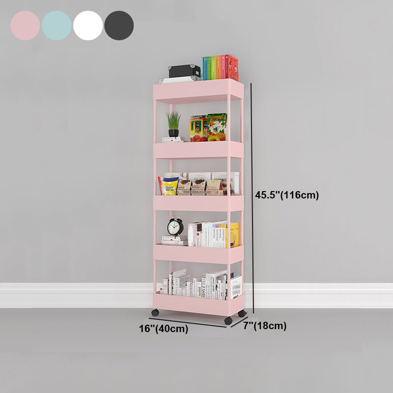 Contemporary Vertical Etagere Bookshelf with Metal Frame Plastic Bookshelf Clearhalo 'Bookcases' 'furn' 'furn_bookcases' 'Furniture' 'furniture_bookcases' 'kitchen' 'kitchen_bookcases' 'Living Room Furniture' 'Office Furniture' 4826879