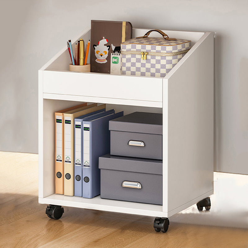 Contemporary Style Bookcase Wooden Book Shelf for Home Office 15.7"L x 11.8"W x 21.7"H White Clearhalo 'Bookcases' 'furn' 'furn_bookcases' 'Furniture' 'furniture_bookcases' 'kitchen' 'kitchen_bookcases' 'Living Room Furniture' 'Office Furniture' 4826898