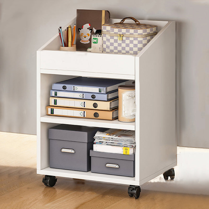 Contemporary Style Bookcase Wooden Book Shelf for Home Office 15.7"L x 11.8"W x 25.2"H White Clearhalo 'Bookcases' 'furn' 'furn_bookcases' 'Furniture' 'furniture_bookcases' 'kitchen' 'kitchen_bookcases' 'Living Room Furniture' 'Office Furniture' 4826899