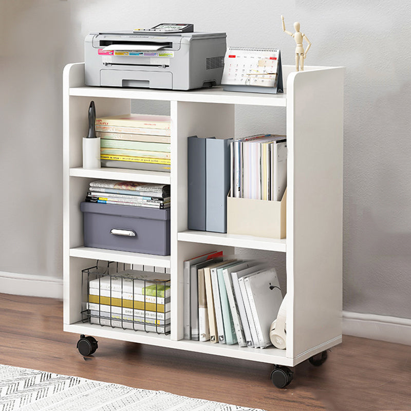 Contemporary Style Bookcase Wooden Book Shelf for Home Office 23.6"L x 9.4"W x 26"H White Clearhalo 'Bookcases' 'furn' 'furn_bookcases' 'Furniture' 'furniture_bookcases' 'kitchen' 'kitchen_bookcases' 'Living Room Furniture' 'Office Furniture' 4826901