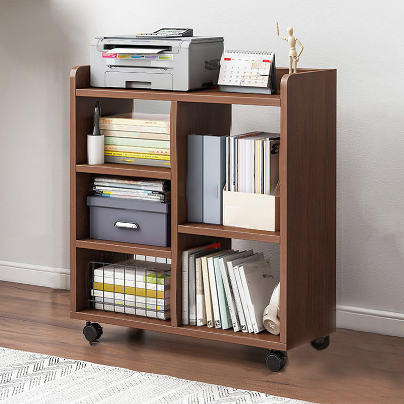 Contemporary Style Bookcase Wooden Book Shelf for Home Office 23.6"L x 9.4"W x 26"H Brown Clearhalo 'Bookcases' 'furn' 'furn_bookcases' 'Furniture' 'furniture_bookcases' 'kitchen' 'kitchen_bookcases' 'Living Room Furniture' 'Office Furniture' 4826902