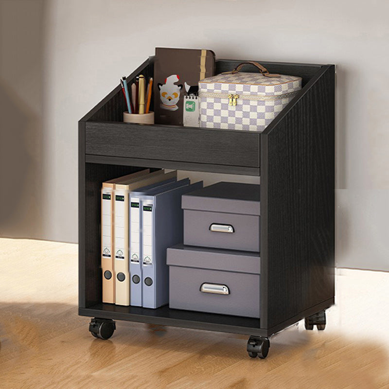 Contemporary Style Bookcase Wooden Book Shelf for Home Office 15.7"L x 11.8"W x 21.7"H Black Clearhalo 'Bookcases' 'furn' 'furn_bookcases' 'Furniture' 'furniture_bookcases' 'kitchen' 'kitchen_bookcases' 'Living Room Furniture' 'Office Furniture' 4826903